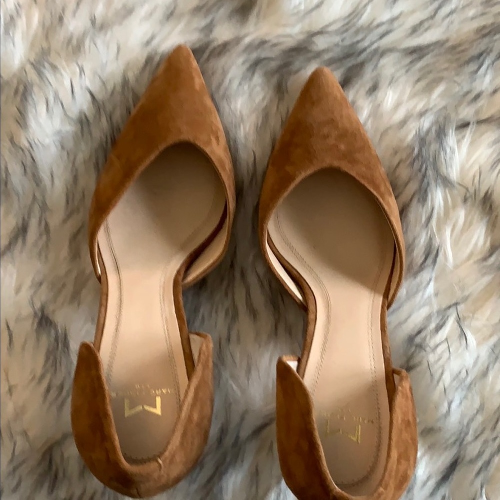 Marc Fisher suede tan heels, 6